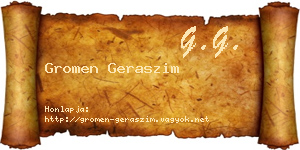 Gromen Geraszim névjegykártya